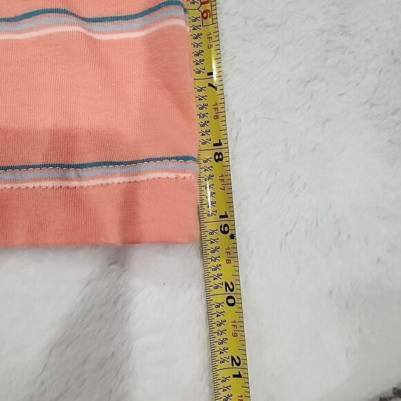 George Men's Short Sleeve Tee - Coral and Gray Stripes - Picture 5 of 7